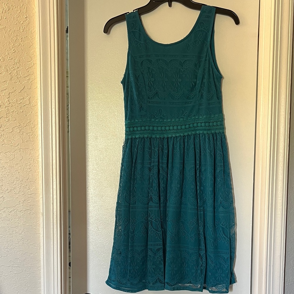Teal Lace Sleeveless Women's Dress from Francesca’s